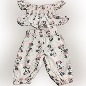 Disney Pink and White Minnie Mouse Kids Matching Set